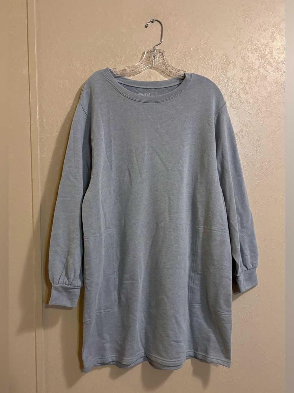 NWT Time and Tru Women's Maternity French Terry Sweatshirt Pocket Dress sz M